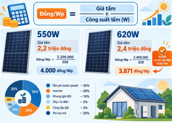 giá tấm pin năng lượng mặt trời