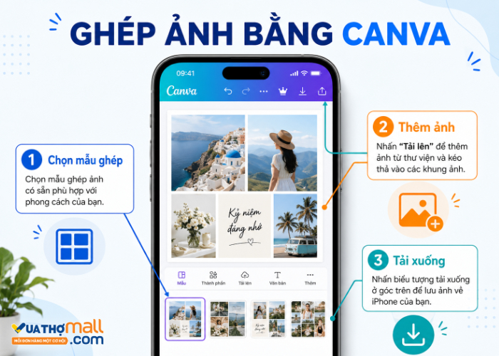 ghép ảnh trên iphone
