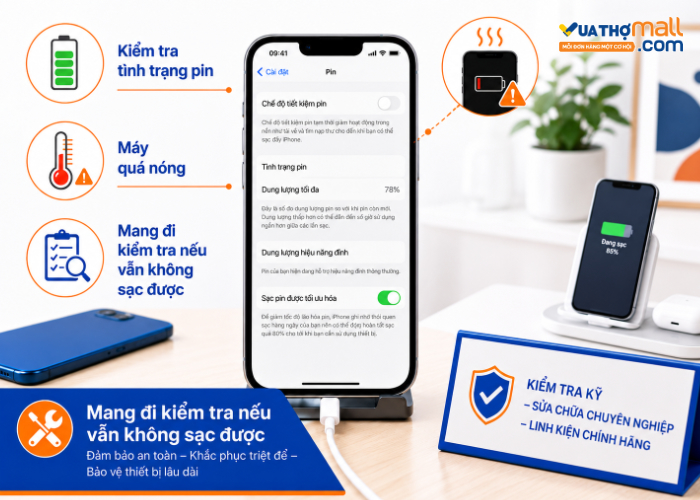 iphone không nhận sạc