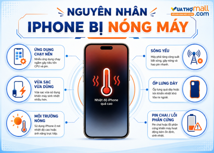 iphone bị nóng máy