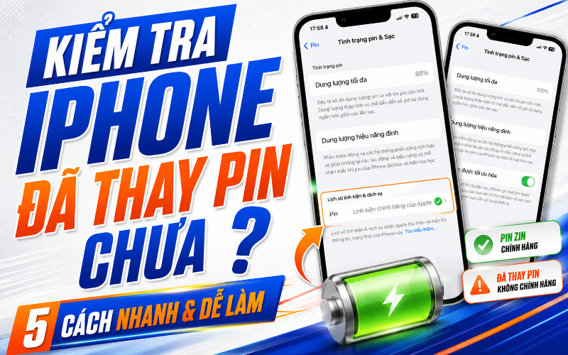 Cách kiểm tra iPhone đã bị thay pin chưa nhanh chóng
