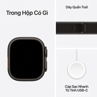Watch Ultra 3 GPS + Cellular 49mm viền Titanium dây quấn Trail - Titan đen - Apple Watch Ultra 3 GPS + Cellular 49mm viền Titanium dây quấn Trail - Titan đen - ảnh 3