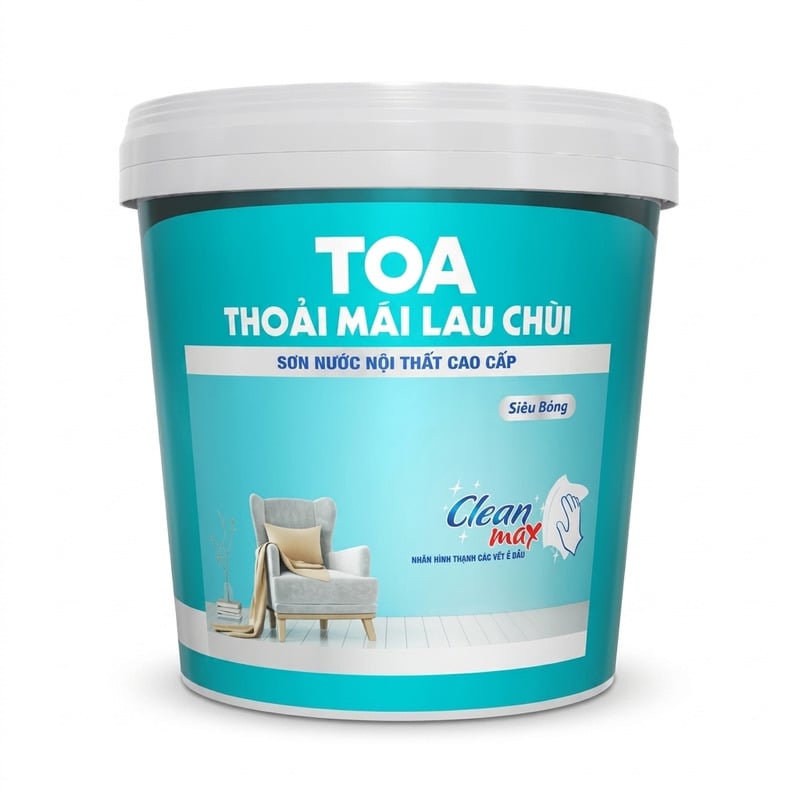 Sơn Nước Nội Thất TOA Thoải Mái Lau Chùi Siêu Bóng 15L
