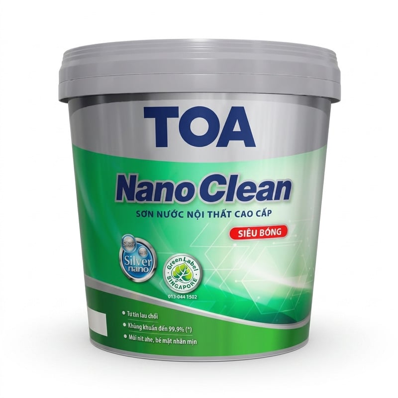 Sơn Nội Thất TOA NanoClean Siêu Bóng 15L