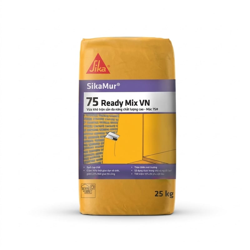 Vữa Khô Trộn Sẵn SikaMur®-75 Ready Mix VN Mác 75 Bao 25kg