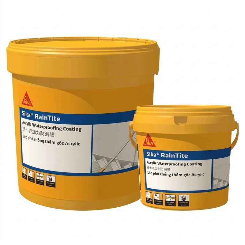 Chống Thấm Tường Ngoài Gốc Acrylic Sika RainTite Grey 4kg