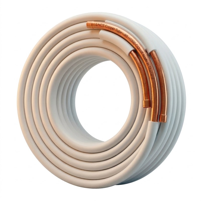 Ống Đồng LHCT 10/16 Thái Lan Cuộn 15m Luồn Gen Cách Nhiệt