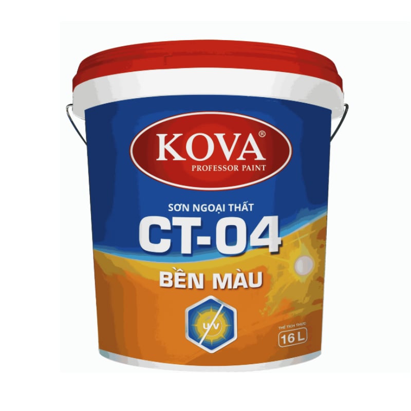 Sơn Ngoại Thất Cao Cấp KOVA CT-04 Bền Màu Bóng Nền D,A 1L