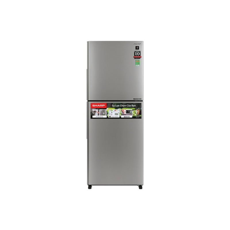 Tủ Lạnh Sharp Inverter 330 lít — 2 Cửa Ngăn Đá Trên SJ-XP352AE-SL