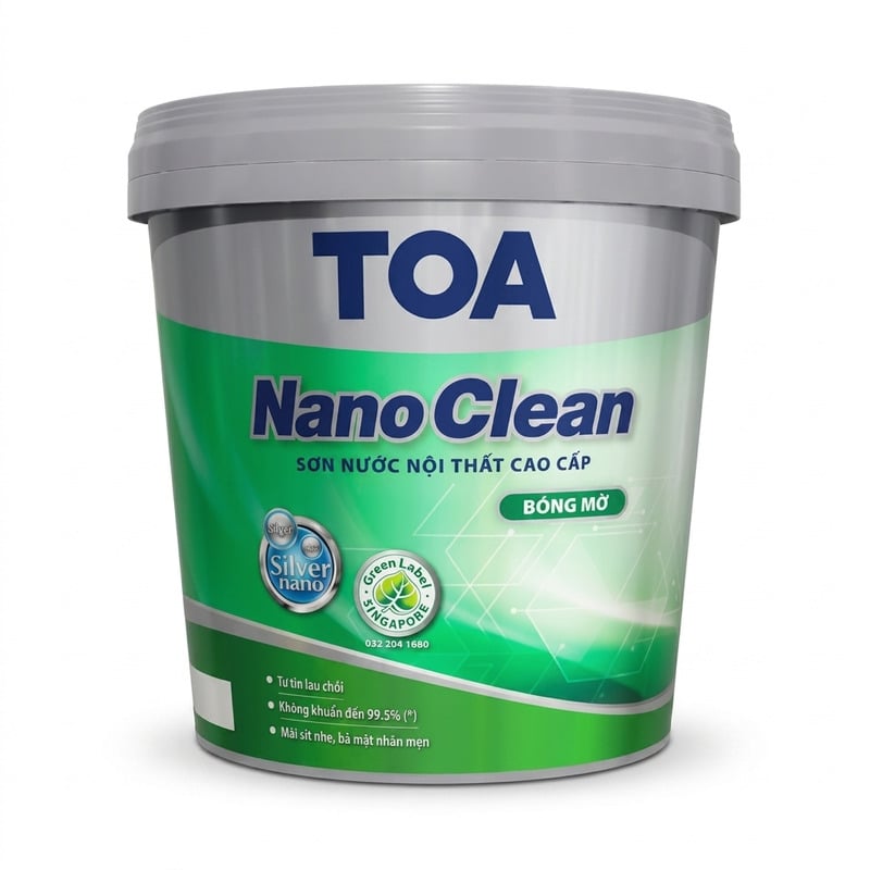 Sơn Nội Thất TOA NanoClean Bóng Mờ 15L