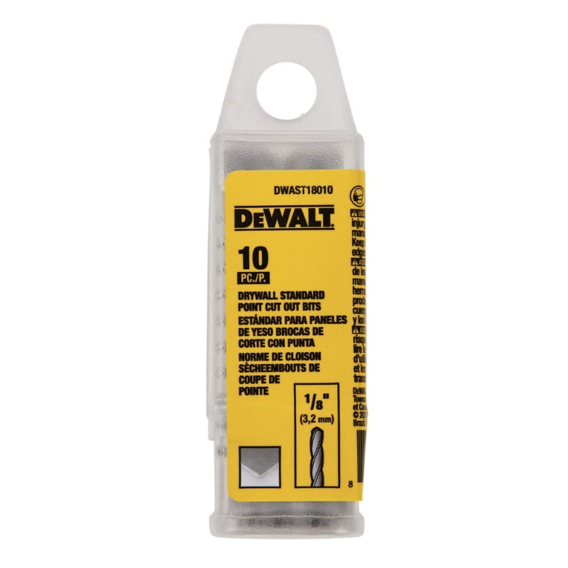 Mũi cắt thạch cao DEWALT DWAST18010 1/8 inch 10 chi tiết