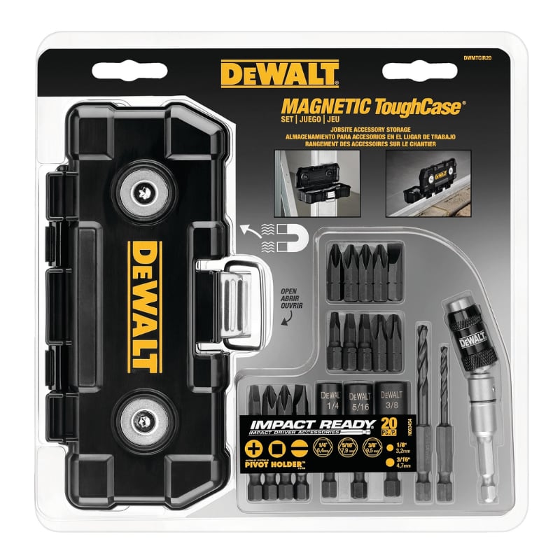 Bộ Mũi Vặn Vít DEWALT DWMTCIR20 20 Chi Tiết — Impact Ready ToughCase Từ Tính