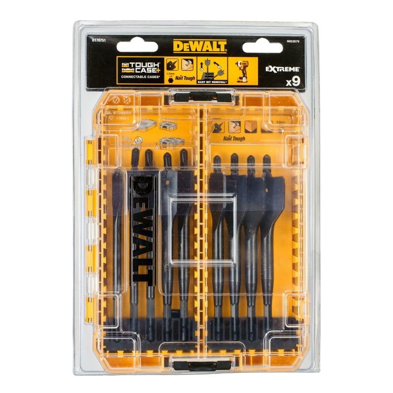 Bộ mũi khoan gỗ dẹt DEWALT DT70751-QZ 9 chi tiết
