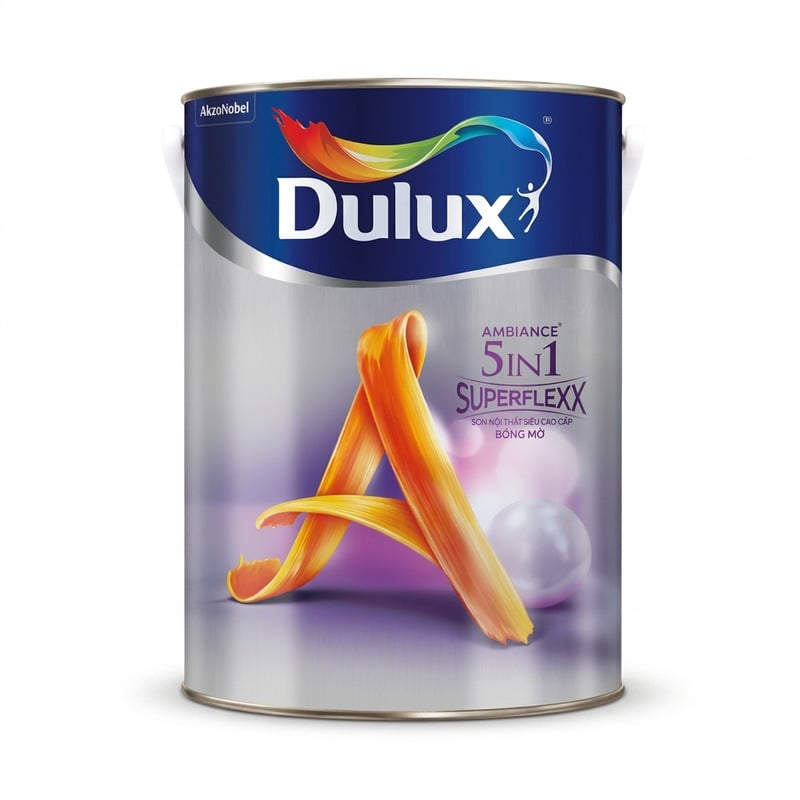Sơn nội thất Dulux Ambiance 5in1 Superflexx Bóng Mờ Z611 5L