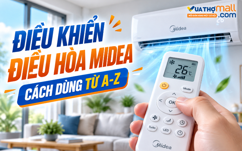 Cách sử dụng điều khiển điều hòa Midea chi tiết từ A–Z · Hướng dẫn