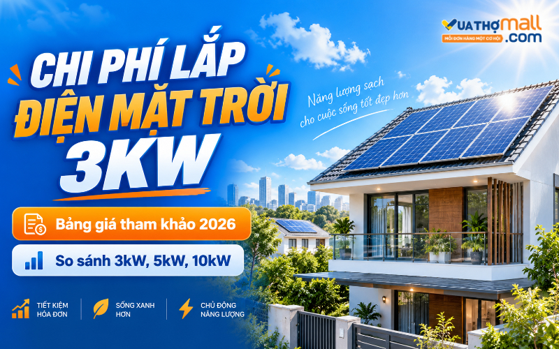 Chi phí lắp điện mặt trời 3kW–10kW bao nhiêu?