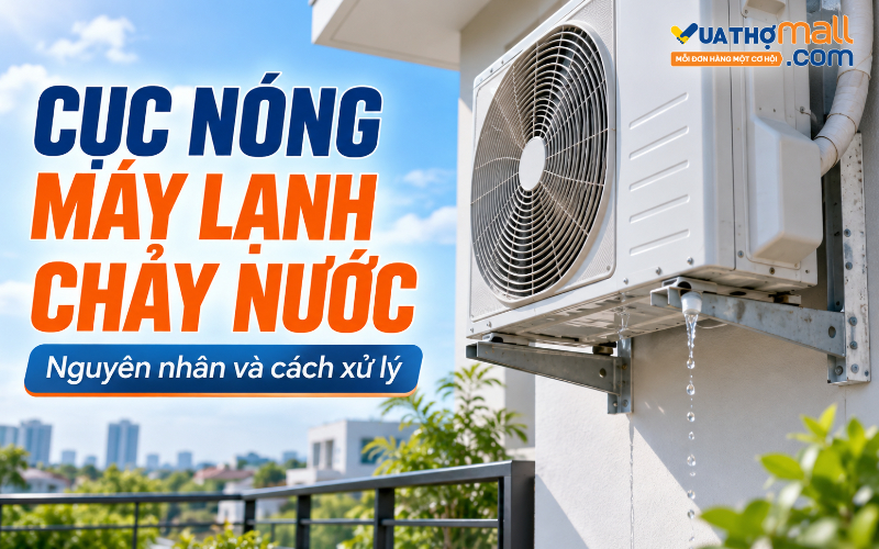 Cục nóng máy lạnh chảy nước có sao không?