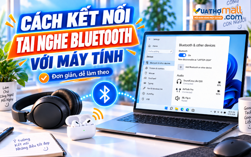 Cách kết nối tai nghe Bluetooth với máy tính đơn giản