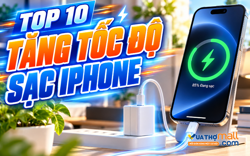Top 10 cách tăng tốc độ sạc iPhone nhanh và an toàn