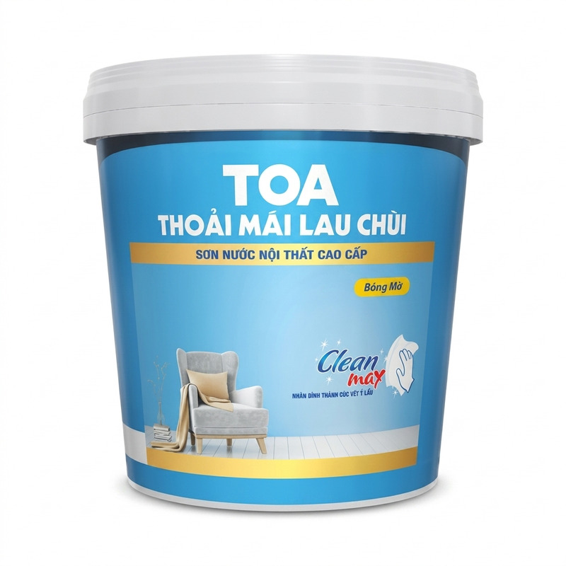 5L - Sơn Nước Nội Thất TOA Thoải Mái Lau Chùi Bóng Mờ - Sơn Nước Nội Thất TOA Thoải Mái Lau Chùi Bóng Mờ 5L