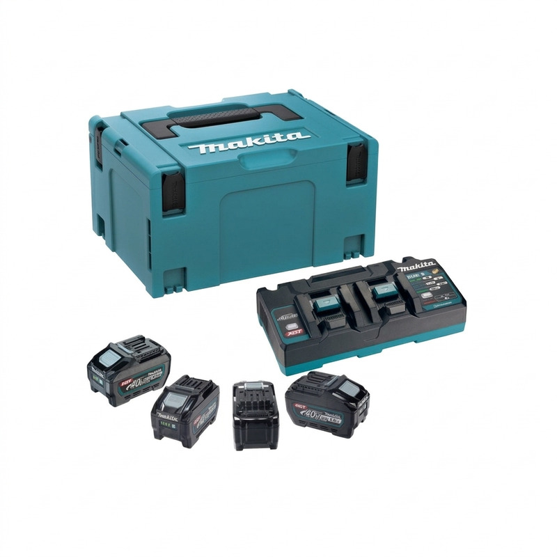 Bộ Pin Sạc Makita 191U42-2 XGT 40V Max — 4 Pin BL4050F + Sạc Kép DC40RB + Makpac - Bộ Pin Sạc Makita 191U42-2 XGT 40V Max — 4 Pin BL4050F + Sạc Kép DC40RB + Makpac