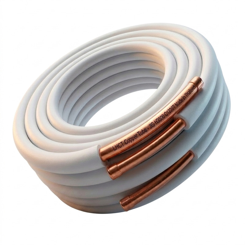 Ống Đồng LHCT 6/12 Thái Lan Cuộn 15m — Ống Đồng Máy Lạnh Có Bọc Gen - Ống Đồng LHCT 6/12 Thái Lan Cuộn 15m Có Gen Cách Nhiệt