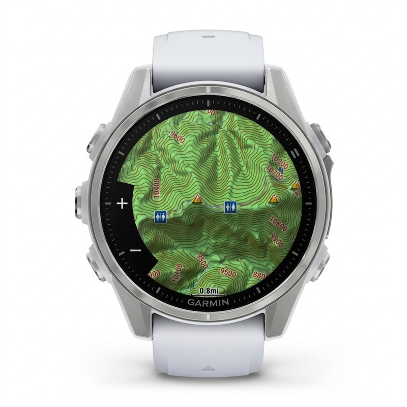 Fēnix 8 43mm AMOLED viền thép - Trắng - Garmin Fēnix 8 43mm AMOLED viền thép - Trắng