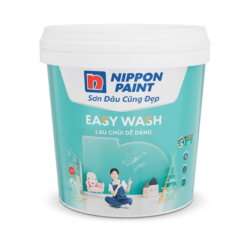 15L - Sơn nội thất Nippon Paint Easy Wash Lau Chùi Dễ Dàng - Sơn nội thất Nippon Paint Easy Wash Lau Chùi Dễ Dàng 15L