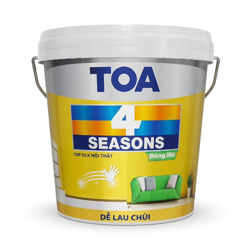 5L - Sơn Nội Thất TOA 4 Seasons Top Silk Bóng Mờ - Sơn Nội Thất TOA 4 Seasons Top Silk Bóng Mờ 5L