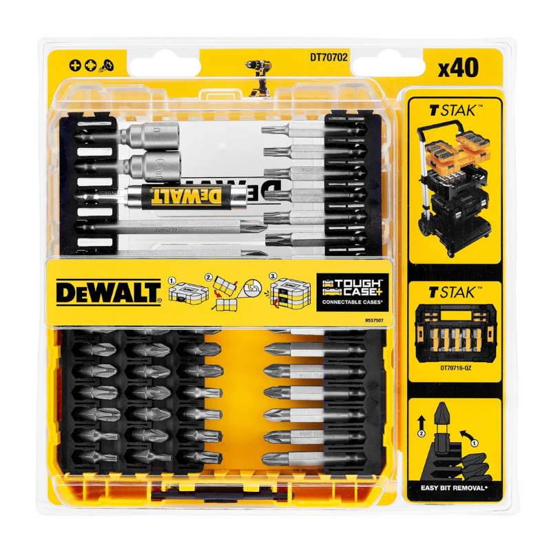 Bộ Mũi Vít DEWALT DT70702-QZ 40 Chi Tiết — Tough Case TSTAK - Bộ Mũi Vít DEWALT DT70702-QZ 40 Chi Tiết — Tough Case TSTAK